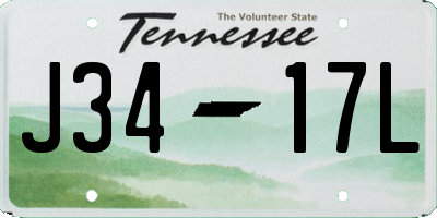 TN license plate J3417L