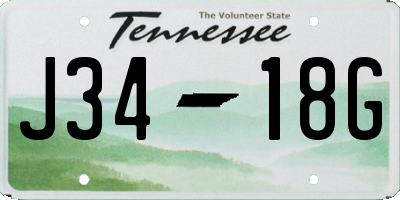 TN license plate J3418G