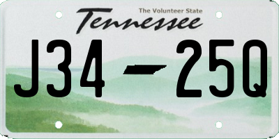 TN license plate J3425Q