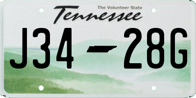 TN license plate J3428G