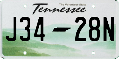 TN license plate J3428N