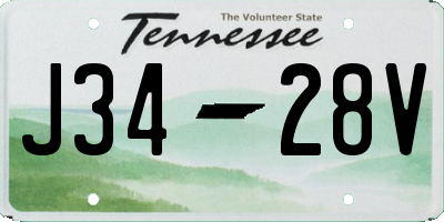 TN license plate J3428V