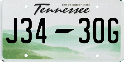 TN license plate J3430G