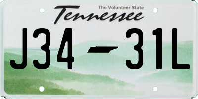 TN license plate J3431L