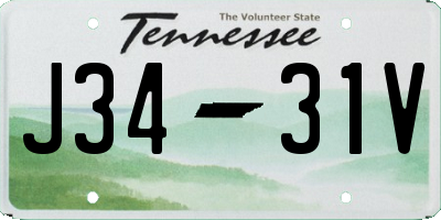 TN license plate J3431V