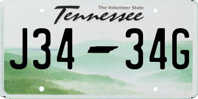 TN license plate J3434G