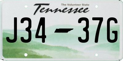 TN license plate J3437G