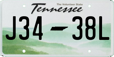 TN license plate J3438L