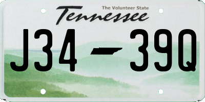 TN license plate J3439Q