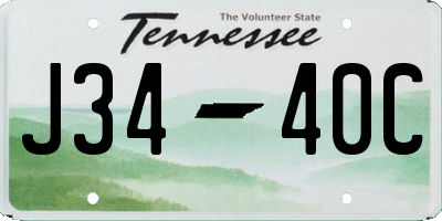 TN license plate J3440C