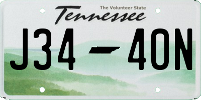 TN license plate J3440N