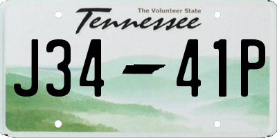 TN license plate J3441P