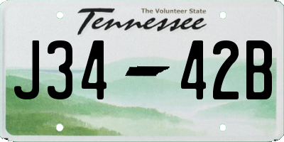 TN license plate J3442B