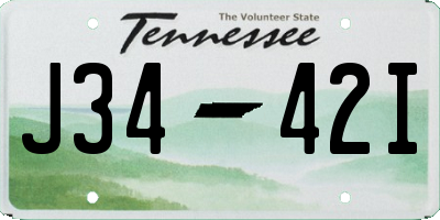 TN license plate J3442I
