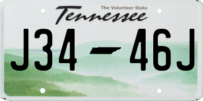 TN license plate J3446J