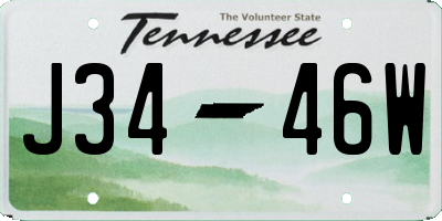 TN license plate J3446W