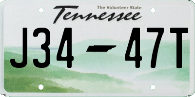 TN license plate J3447T