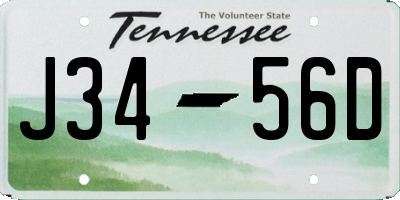TN license plate J3456D