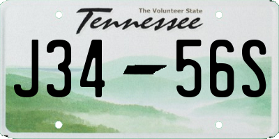 TN license plate J3456S