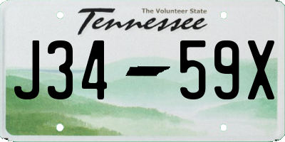 TN license plate J3459X