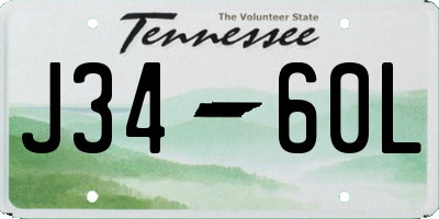 TN license plate J3460L