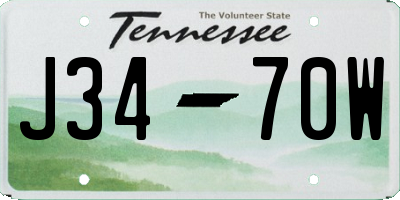 TN license plate J3470W