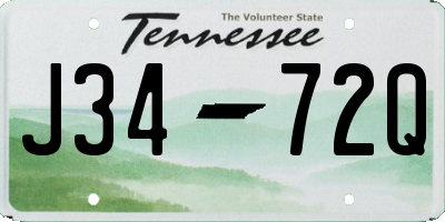 TN license plate J3472Q