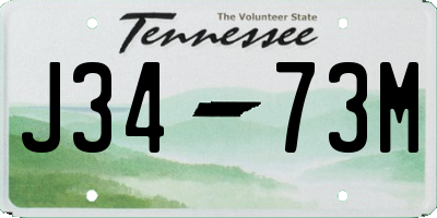 TN license plate J3473M