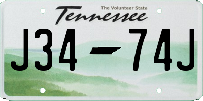 TN license plate J3474J