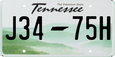 TN license plate J3475H
