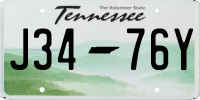 TN license plate J3476Y