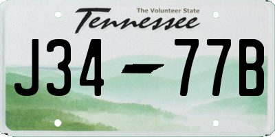 TN license plate J3477B