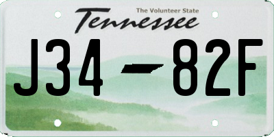 TN license plate J3482F