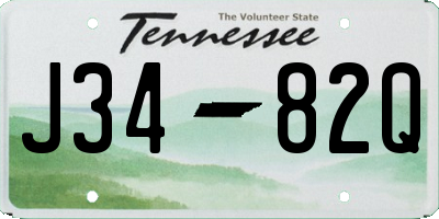 TN license plate J3482Q