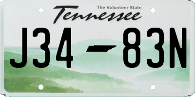 TN license plate J3483N