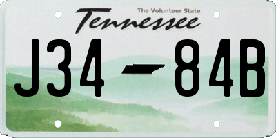 TN license plate J3484B