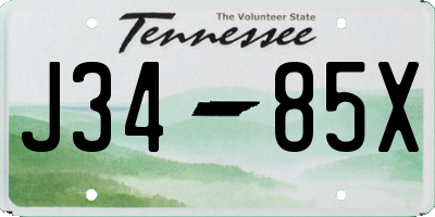 TN license plate J3485X