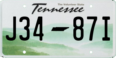 TN license plate J3487I