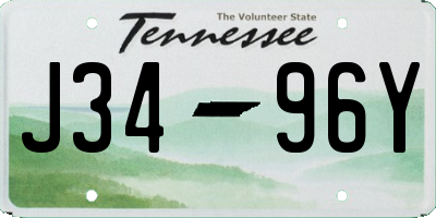 TN license plate J3496Y