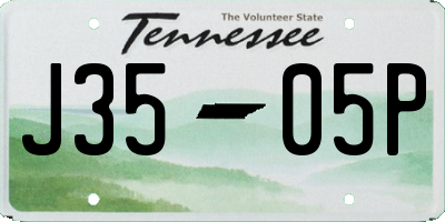 TN license plate J3505P