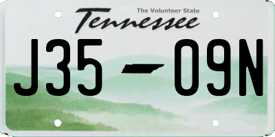 TN license plate J3509N