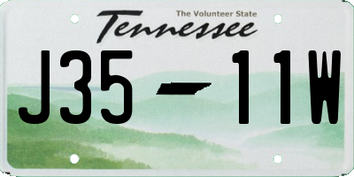 TN license plate J3511W