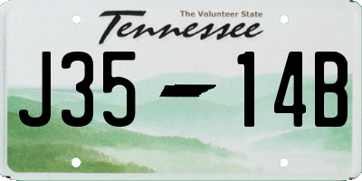TN license plate J3514B