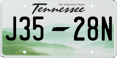 TN license plate J3528N