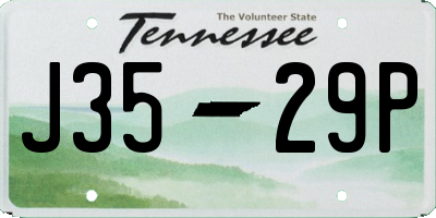 TN license plate J3529P