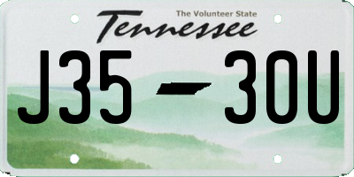TN license plate J3530U