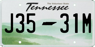 TN license plate J3531M