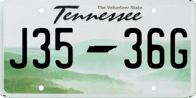 TN license plate J3536G