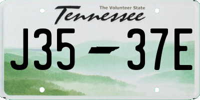 TN license plate J3537E