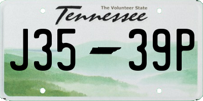 TN license plate J3539P